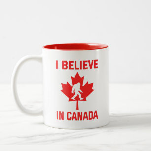 I Believe In Canada - Funny Bigfoot Two-Tone Coffee Mug