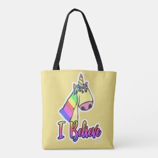 I Believe in Cartoon Unicorns Tote Bag