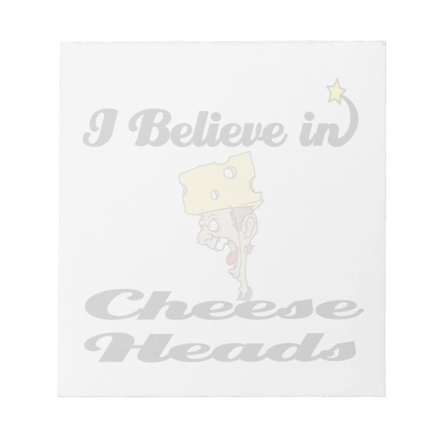 i believe in cheese heads notepad (Front)