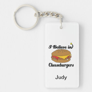 i believe in cheeseburgers keychain