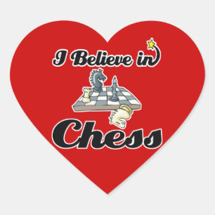 i believe in chess heart sticker