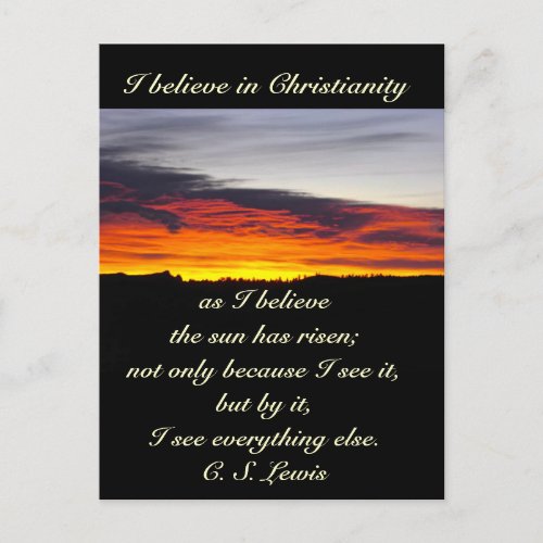 I Believe in Christianity C S Lewis Postcard