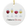 I believe in Diversity wine glasses Ceramic Ornament