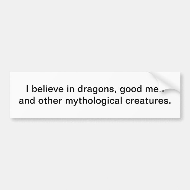 I believe in dragons - bumper sticker (Front)