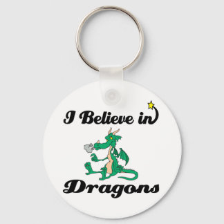 i believe in dragons keychain