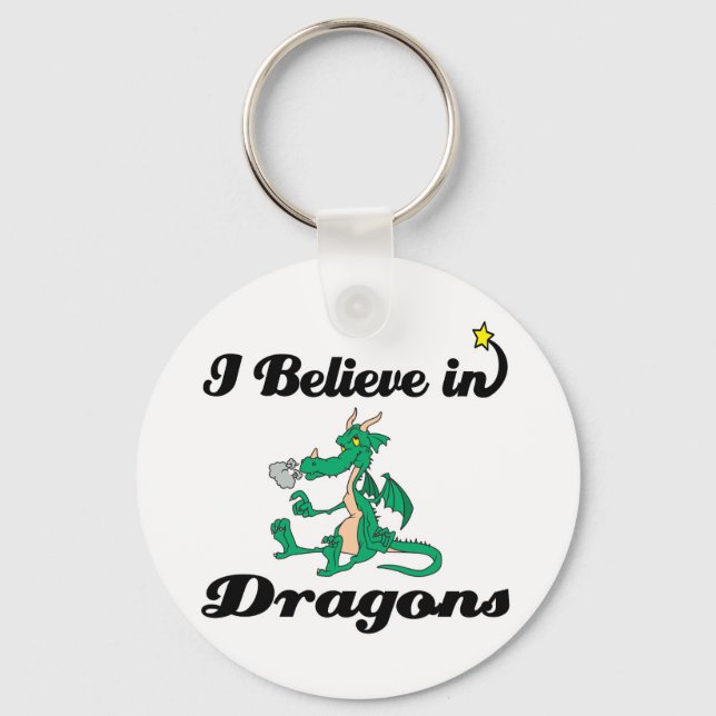 i believe in dragons keychain (Front)