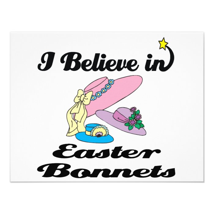 i believe in easter bonnets personalized invitation