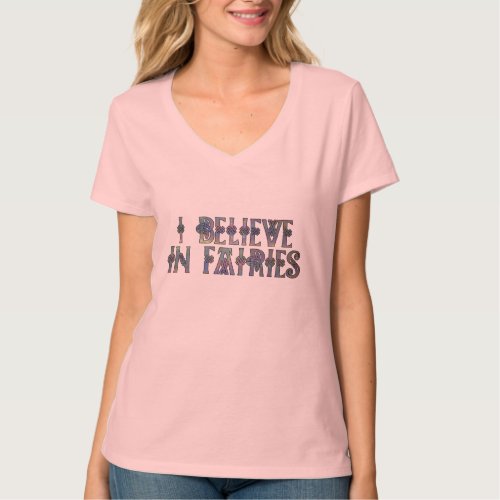 I Believe In Fairies Celtic Knot Design T_Shirt