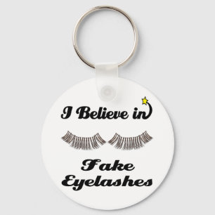 i believe in fake eyelashes keychain