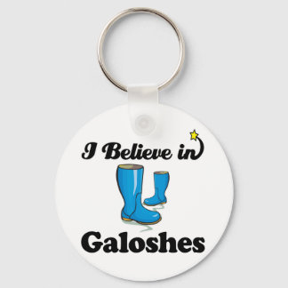 i believe in galoshes keychain