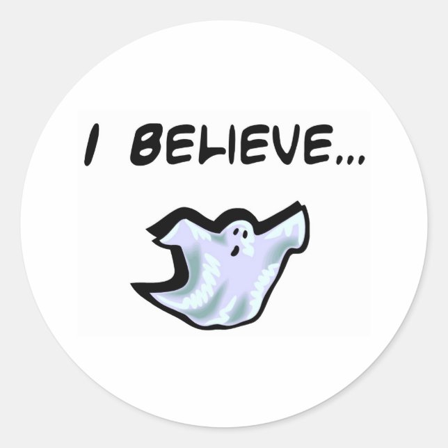 I Believe in Ghosts Classic Round Sticker (Front)