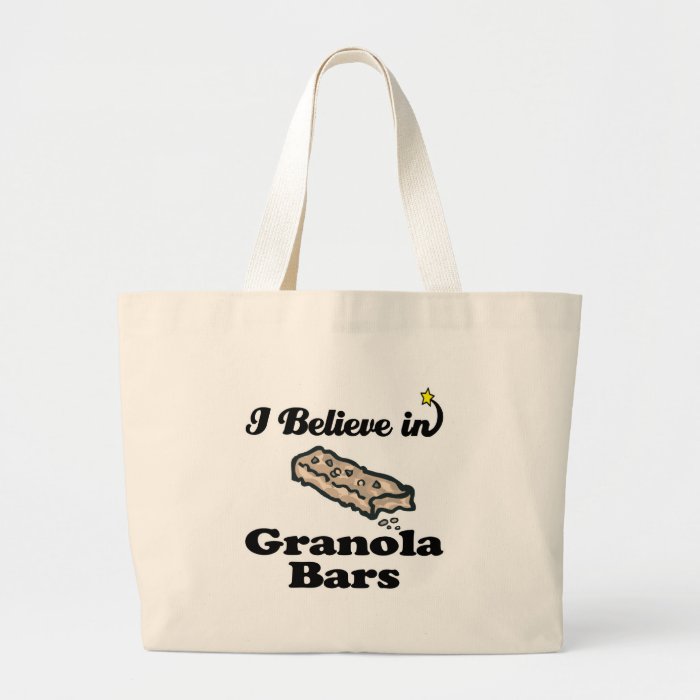 i believe in granola bars canvas bag