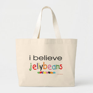 I believe in Jelly Beans Large Tote Bag