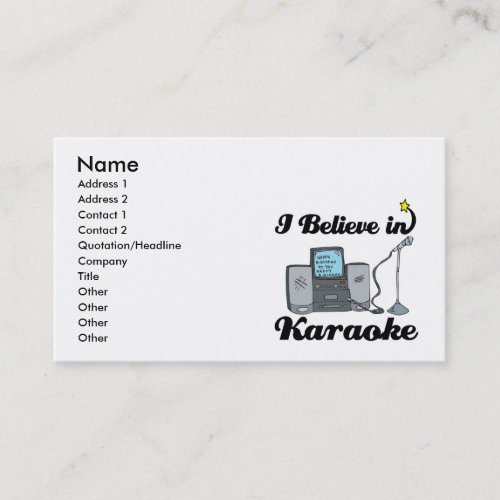 i believe in karaoke business card templates