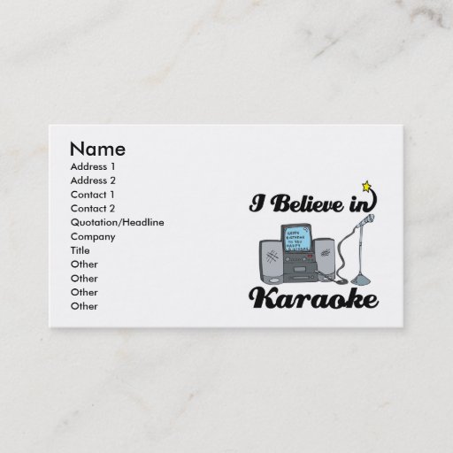 Customizable i believe in karaoke business card templates