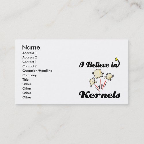 i believe in kernels business cards