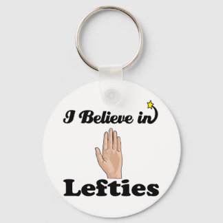 i believe in lefties keychain
