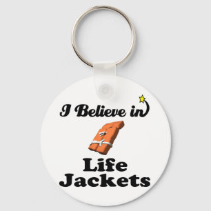 i believe in life jackets keychain