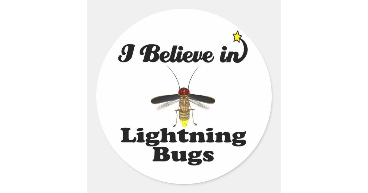 i believe in lightning bugs classic round sticker Zazzle