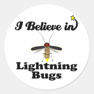 i believe in lightning bugs classic round sticker