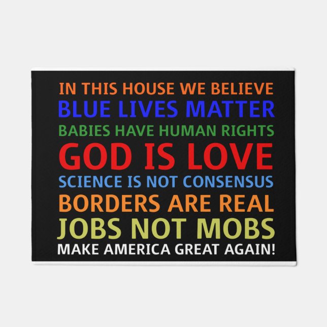 I believe in MAGA doormat (Front)