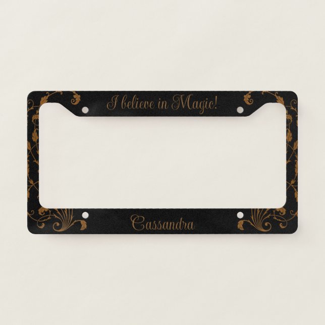 I Believe in Magic! Personalized License Plate Frame (Front)