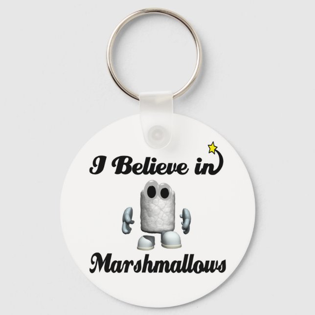 i believe in marshmallows keychain (Front)