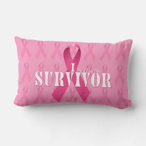 I Believe in Miracles Pink Ribbon Survivor Lumbar Pillow