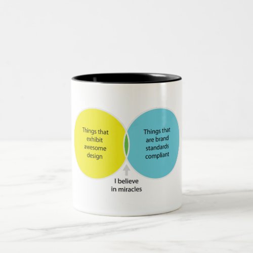 I believe in miracles Two_Tone coffee mug