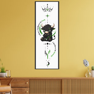I Believe in Myself Cute Black Bull Trader Symbol Canvas Print