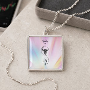 I Believe in Myself Pastel Aura Trader Symbol Sterling Silver Necklace
