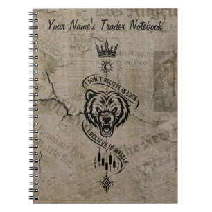 I Believe in Myself Vintage Parchment Bear Trader Notebook