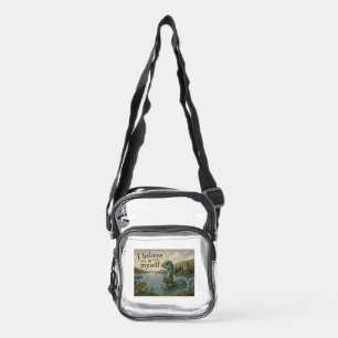 I believe in myself whimsical Loch Ness Monster Clear Crossbody Bag
