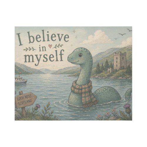 I believe in myself whimsical Loch Ness Monster Gallery Wrap