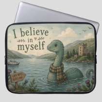 I believe in myself whimsical Loch Ness Monster Laptop Sleeve