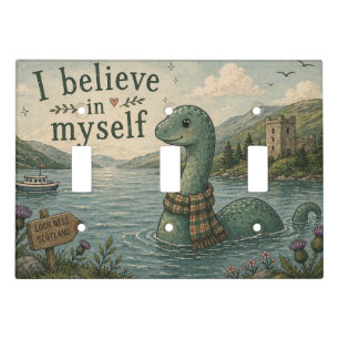 I believe in myself whimsical Loch Ness Monster Light Switch Cover