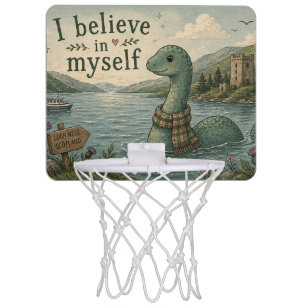 I believe in myself whimsical Loch Ness Monster Mini Basketball Hoop