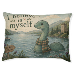 I believe in myself whimsical Loch Ness Monster Pet Bed