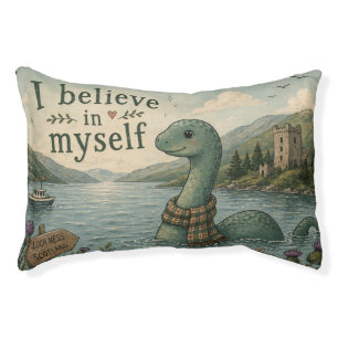 I believe in myself whimsical Loch Ness Monster Pet Bed