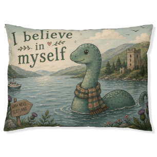 I believe in myself whimsical Loch Ness Monster Pet Bed