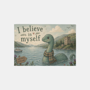I believe in myself whimsical Loch Ness Monster Rug
