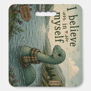 I believe in myself whimsical Loch Ness Monster Seat Cushion