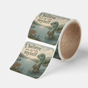 I believe in myself whimsical Loch Ness Monster Square Sticker