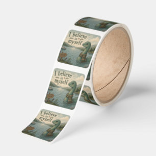 I believe in myself whimsical Loch Ness Monster Square Sticker