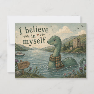 I believe in myself whimsical Loch Ness Monster Thank You Card