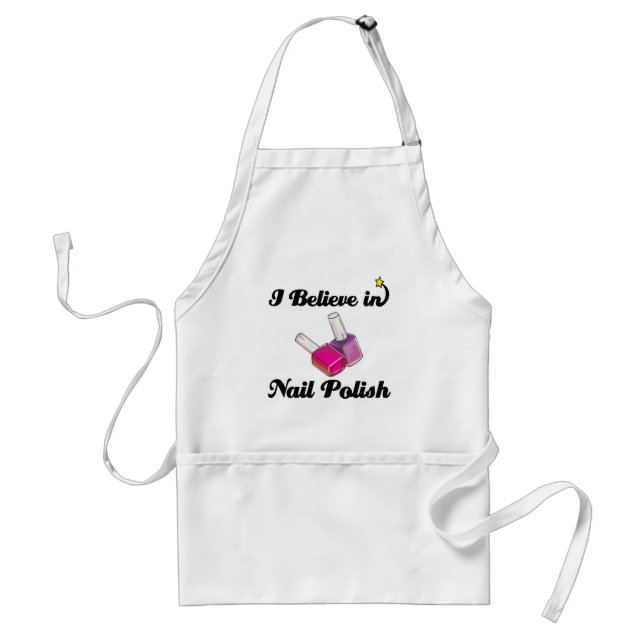 i believe in nail polish adult apron (Front)