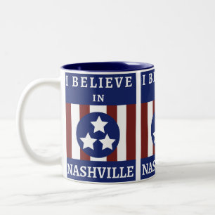 I BELIEVE IN NASHVILLE - AND IT SHOWS! Two-Tone COFFEE MUG