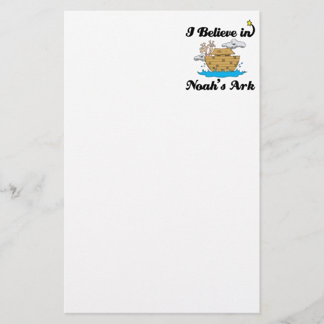 i believe in noahs ark stationery (Front)
