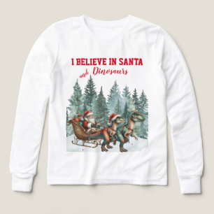 I Believe in Santa and Dinosaurs Tri-Blend Shirts