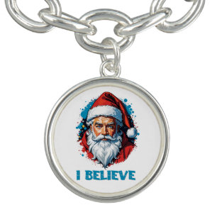 I Believe in Santa Claus Graffiti Style Design Bracelet